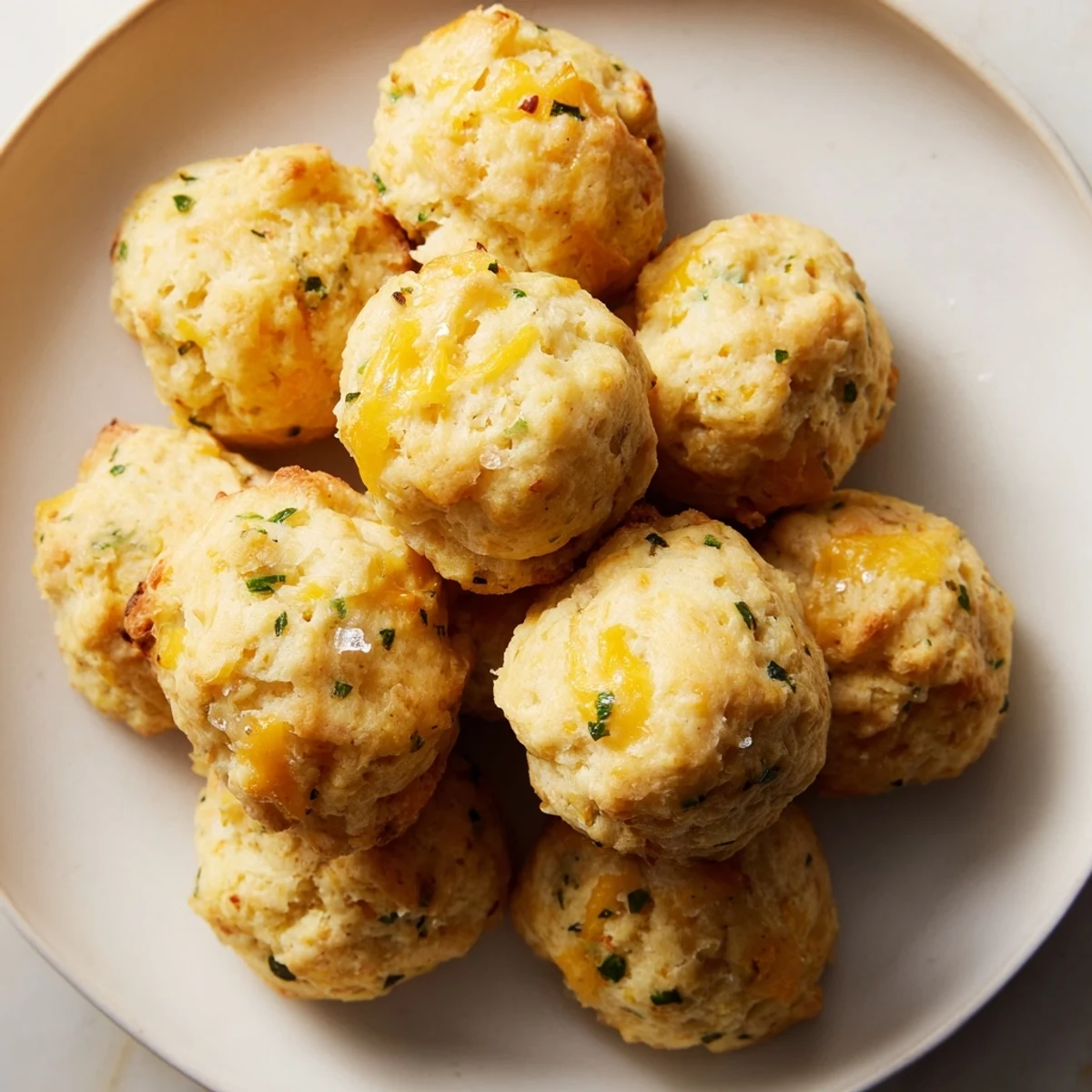 Fluffy Cheesy Jalapeño Sweet Tea Biscuit Balls, perfect for warm party snacking.