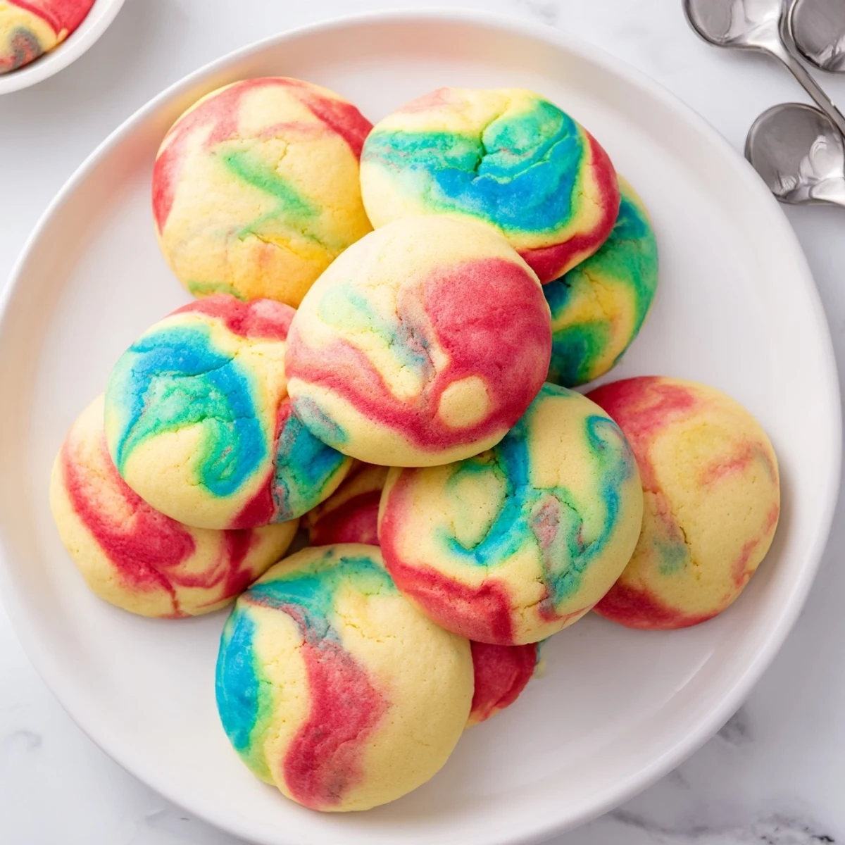 Colorful cloud bread, light and airy, ideal for festive gatherings or playful treats.  