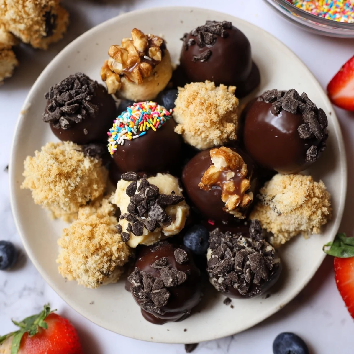 Interactive Deconstructed Dessert Board showcasing sweet cheesecake bites with fun, vibrant toppings.