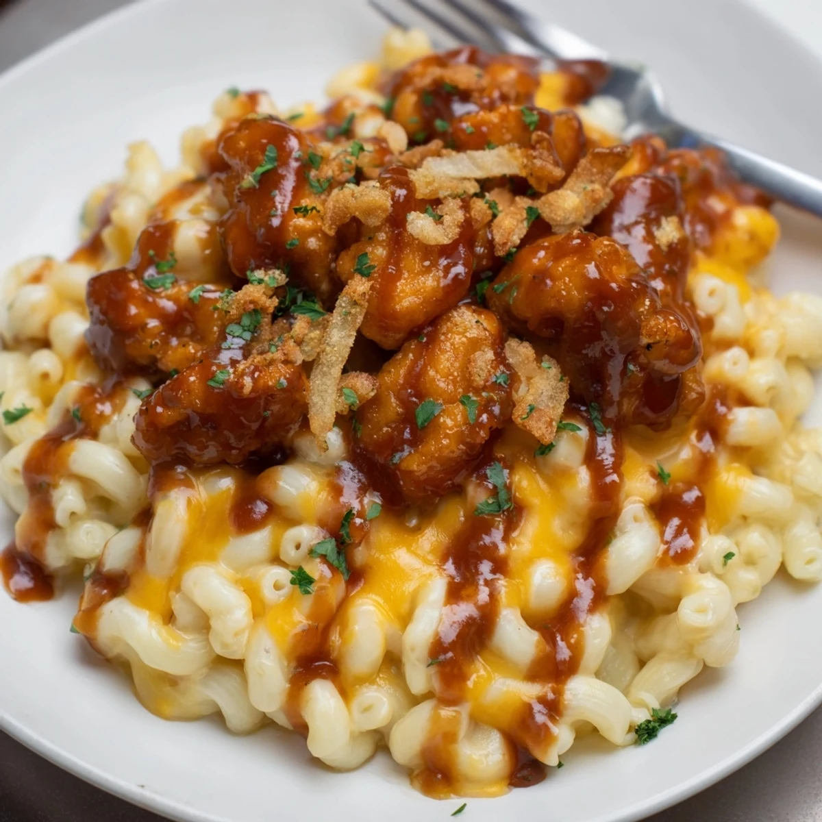 Delicious One-Pot Honey BBQ Chicken Mac and Cheese perfect for weeknight dinners.