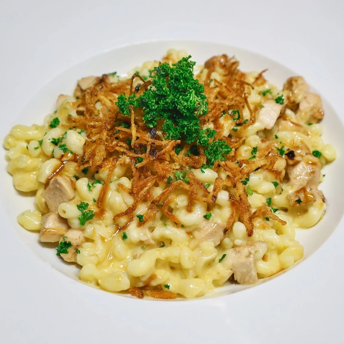 One-Pot Honey BBQ Chicken Mac and Cheese: a creamy, cheesy delight with tender chicken, perfect for dinner.