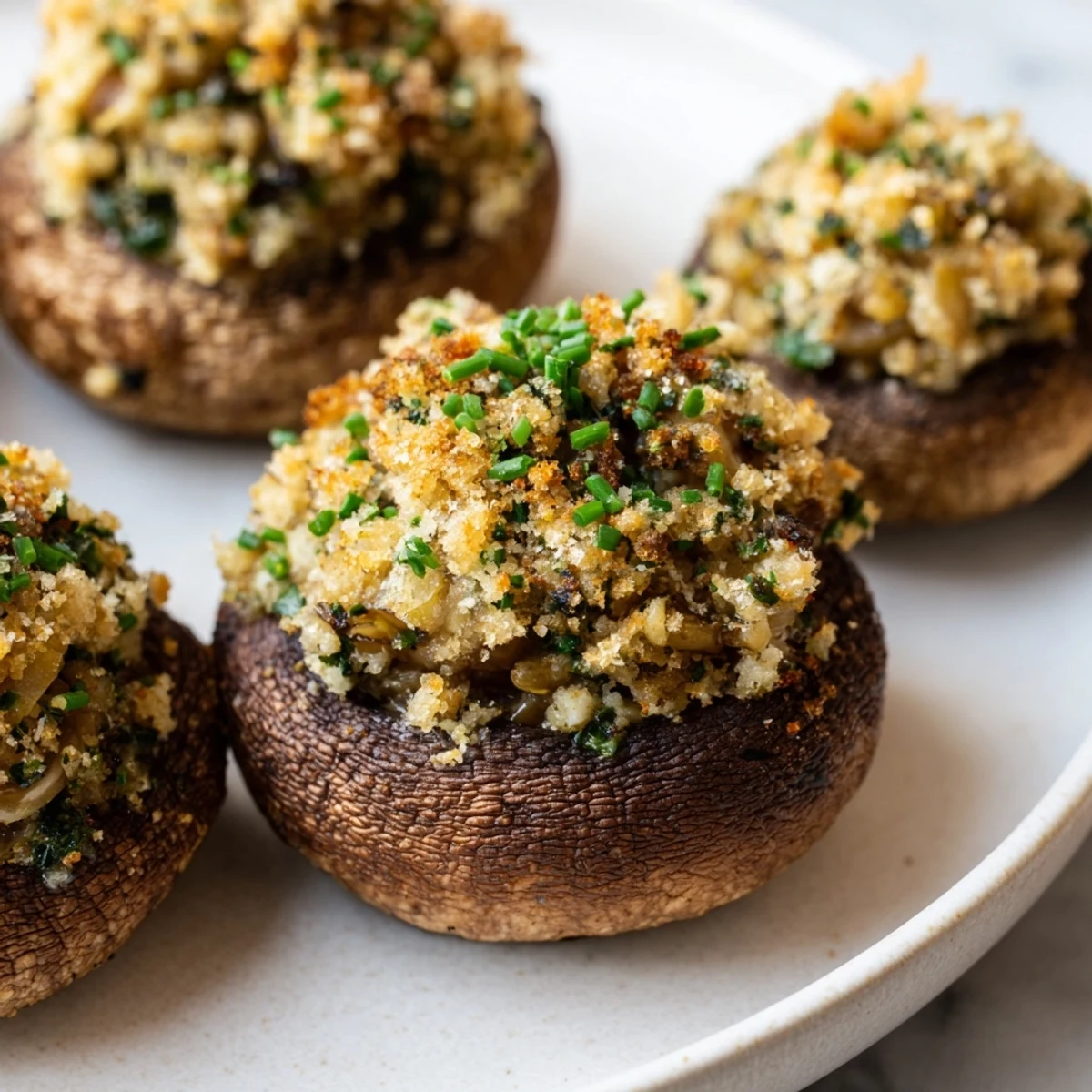 Warm, appetizing Enchanted Forest Mushroom Nibbles, a vegetarian appetizer with fresh parsley garnish.