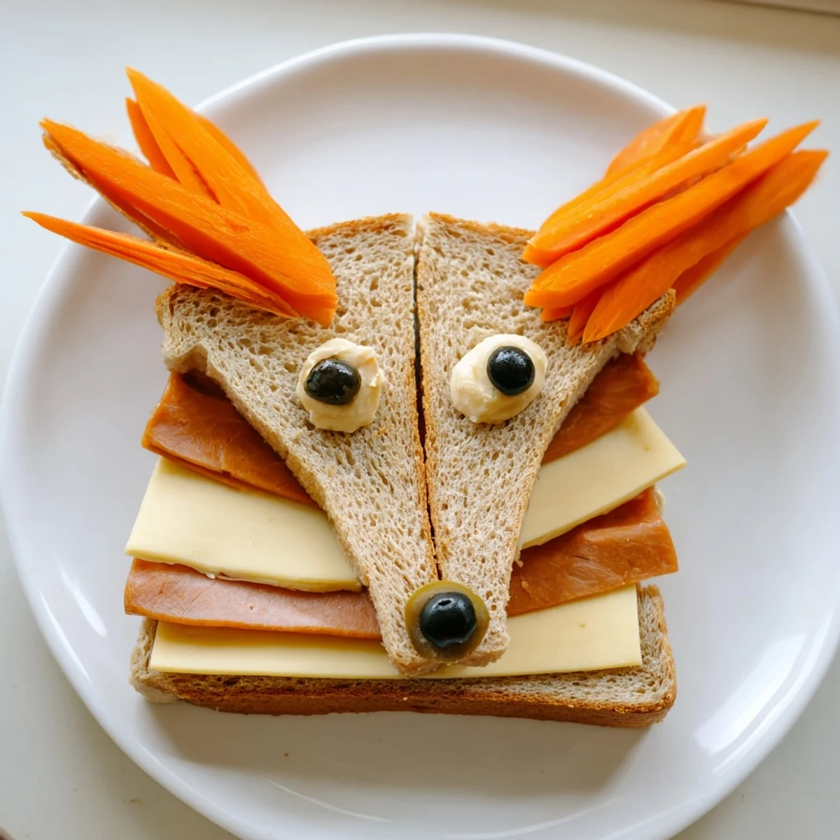 These Horse Head Sandwich cutouts look appetizing, offering cheesy, turkey-filled goodness.