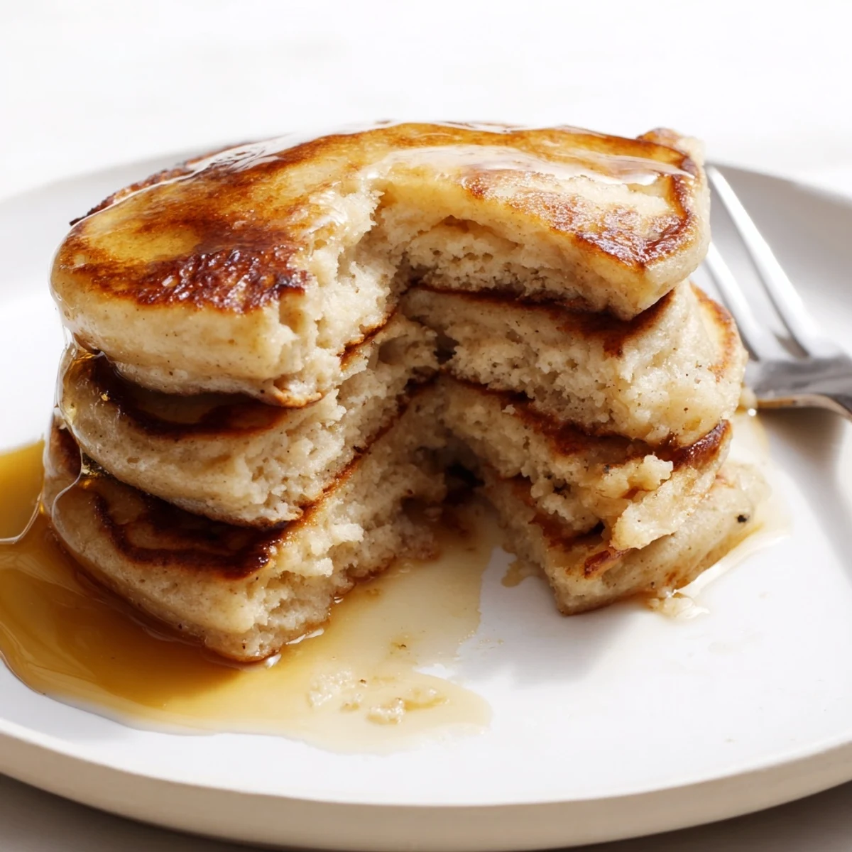These fluffy Protein Banana Pancakes show light bubbles, cooked to perfection, ideal for a gluten-free meal.