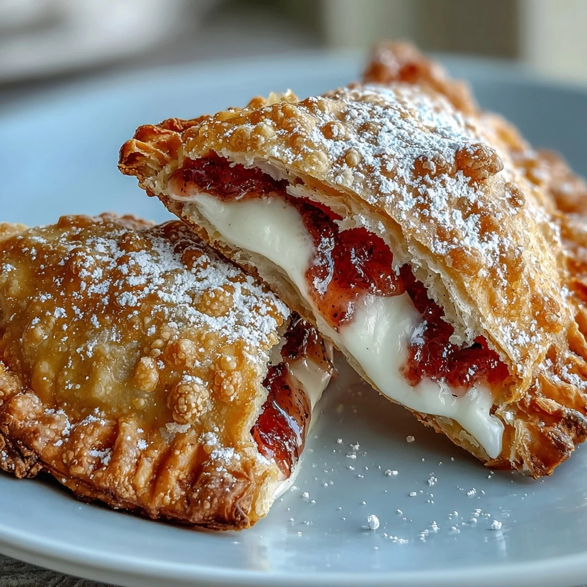 Golden-brown Guava and Cheese Empanadas with a flaky air-fried crust and melted filling.