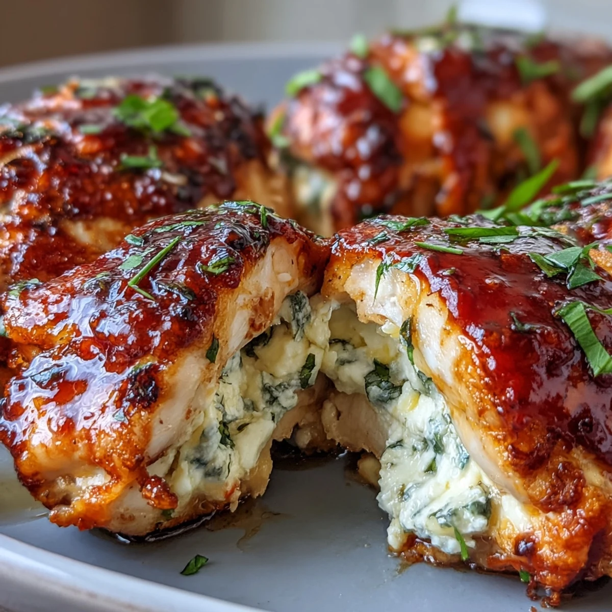 Hot Honey Ricotta Stuffed Chicken