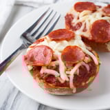 Easy Pizza Bagel Bites recipe: melty mozzarella and pepperoni on toasted mini bagels.