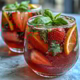 Strawberry Basil Sangria Mocktail