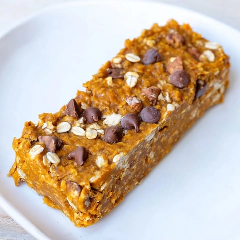 Moist pumpkin muffin protein bars perfect for breakfast or a post-workout snack.  