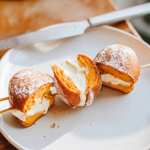 Mini cream cheese sweet potato muffin skewers, perfect for a delightful brunch treat.  