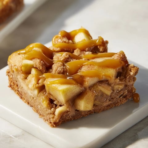 Golden caramel apple cookie bars, chewy and loaded with sweet apple slices, perfect for sharing.