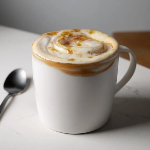 Bold onion latte combining rich espresso and sweet caramelized onion flavor.  