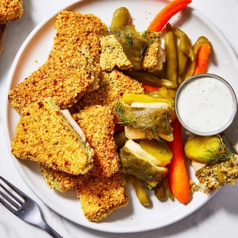 A colorful platter of fried pickles and pickled-wrapped bites awaits pickle enthusiasts.  