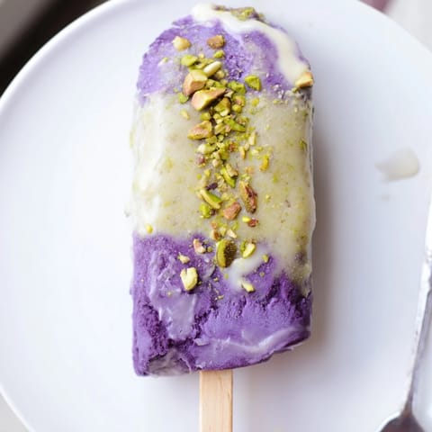 Ube Pistachio Ice Cream Bars