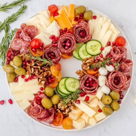 Quick Christmas Charcuterie Wreath