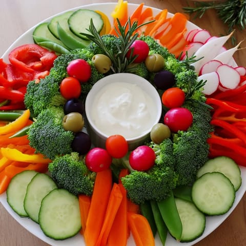 Wreath Veggie Dip Platter