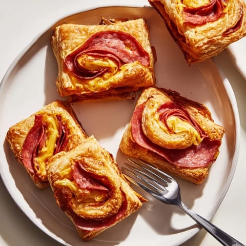 Buttery Cheddar Salami Scrolls