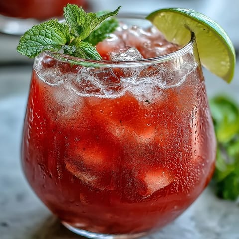 Two refreshing glasses of homemade Guava Nectar Drink ready to serve, featuring bright pink hues and glistening condensation.