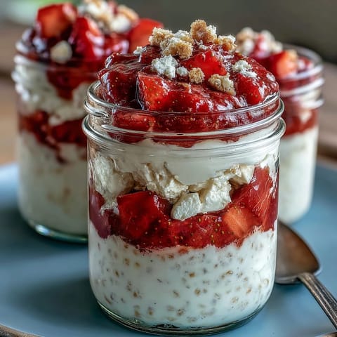 Cottage Cheese Strawberry Oats