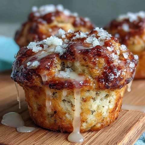 Fluffy lemon poppy seed muffins with a bright citrus glaze, perfect for a sunny spring brunch spread.