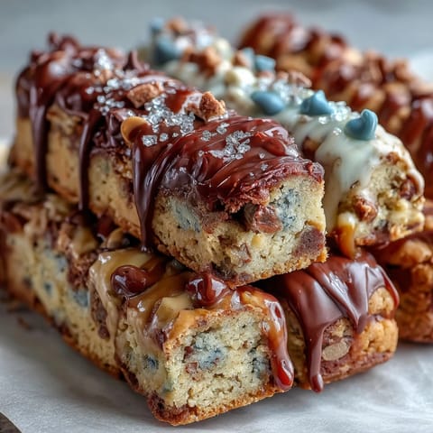 Vibrant graduation cookie bars with colorful candy pieces and white chocolate drizzle, perfect for celebrating achievements and serving at parties.  