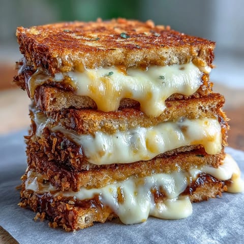 Golden air fryer grilled cheese sandwich with perfectly melted, gooey cheese.