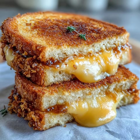 Close-up of a crispy air fryer grilled cheese, ready to be devoured.