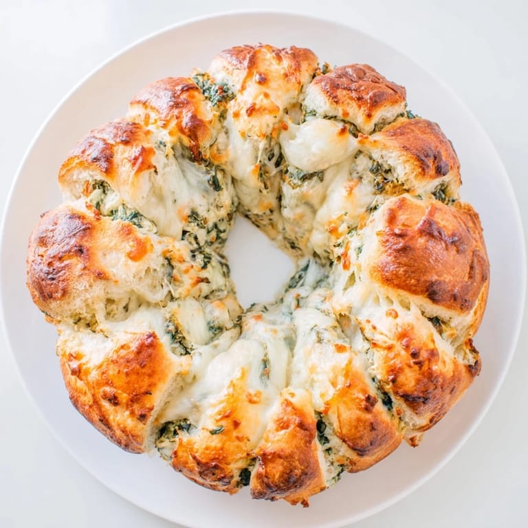 Enjoy the savory Reindeer Antler Spinach Dip Ring, a homemade appetizer perfect for a festive occasion.
