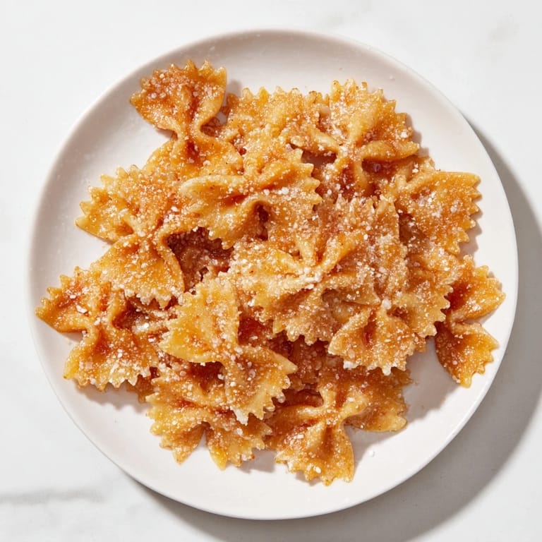 Vibrant image shows crispy Air Fryer Pasta Christmas Crack, a delicious party snack with sugared pasta.