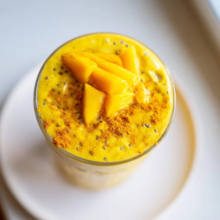Enjoy a delicious and healthy Mango Turmeric Smoothie, bursting with tropical flavors and nutrients.