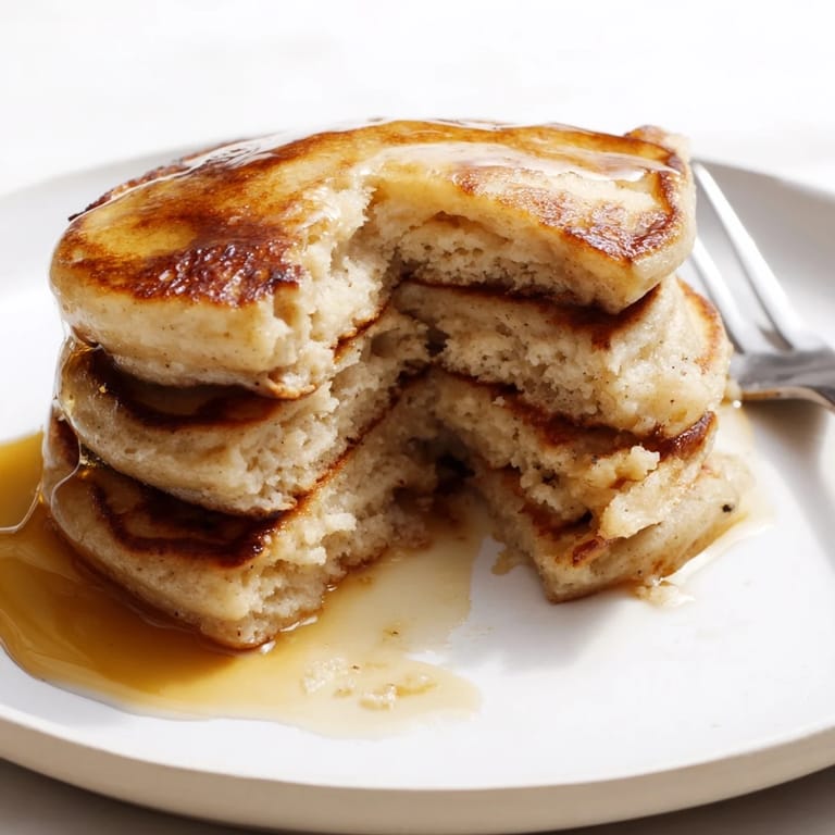 These fluffy Protein Banana Pancakes show light bubbles, cooked to perfection, ideal for a gluten-free meal.