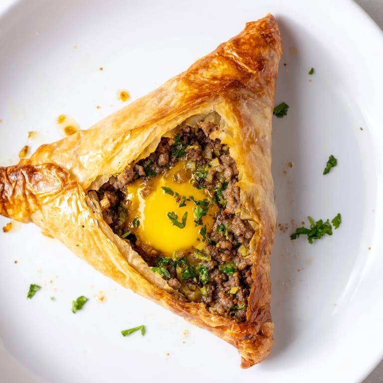 Enjoy a delicious, homemade Tunisian Brik pastry, a flavorful North African appetizer.