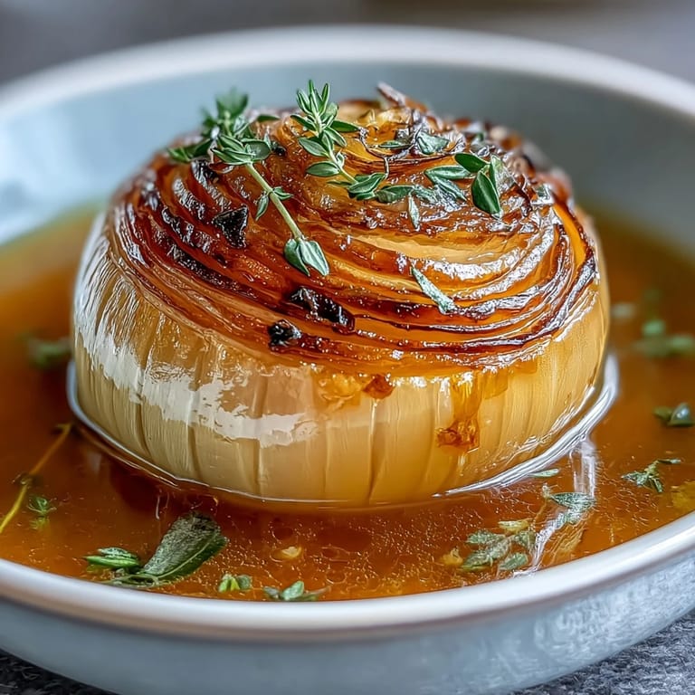 Fragrant onion boil ASMR served hot, featuring soft onions and savory broth perfect for immersive, textural eating.