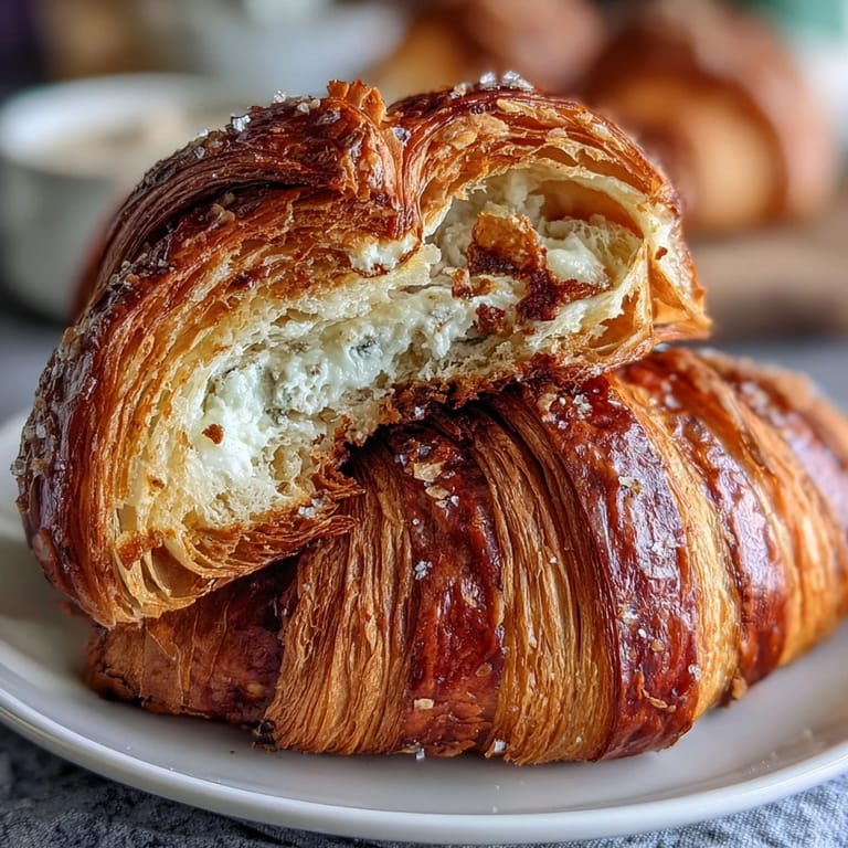 Crispy sourdough croissants with tangy flavor, golden brown and ready to serve with jam or coffee.