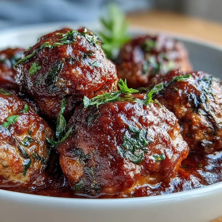 Housewarming-ready slow cooker meatballs simmered in rich marinara, tender and full of Italian herbs and Parmesan.