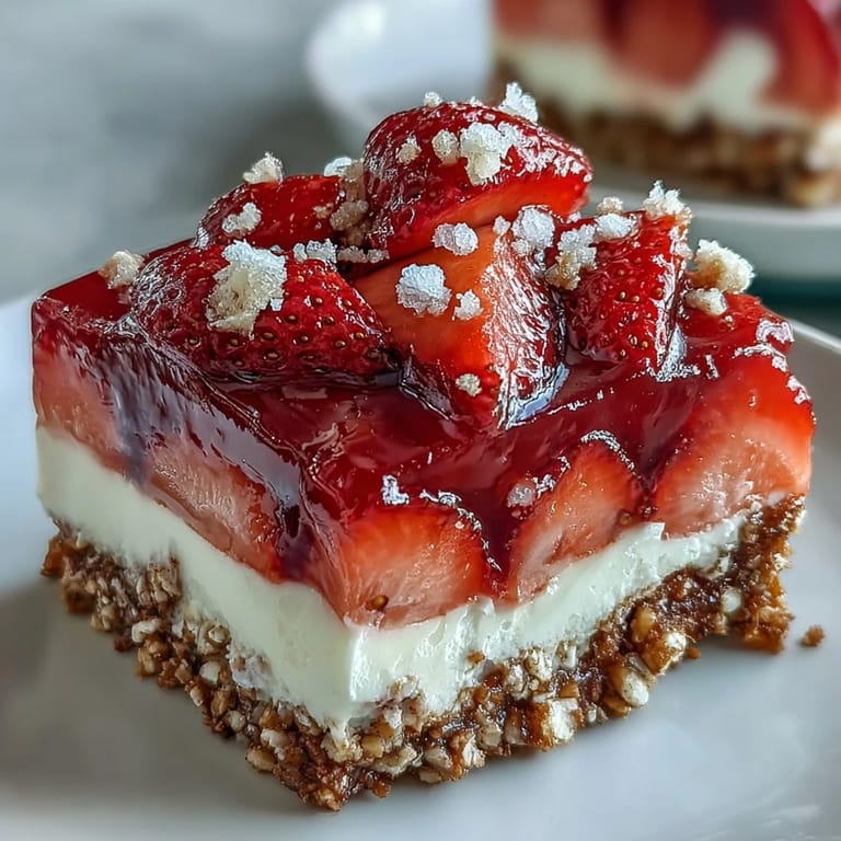 Festive Memorial Day strawberry pretzel salad dessert, a sweet and creamy delight.