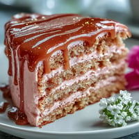 A blushing Bridal Shower Rosé Velvet Cake adorned with glittering gold drip.